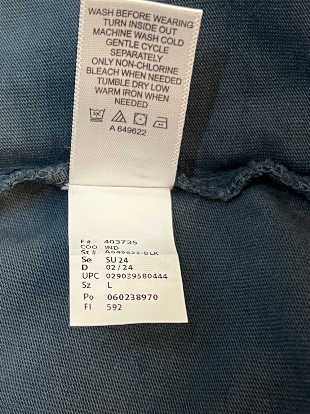LOGO by Lori Goldstein Ombre Tie-Front Cotton Jacket in Cream and Navy - Picture 11 of 13